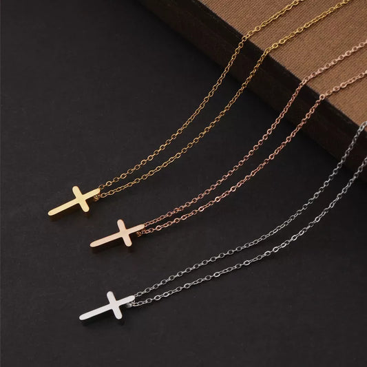 Stainless Steel Cross Pendant Necklace - Fútbol Essentials