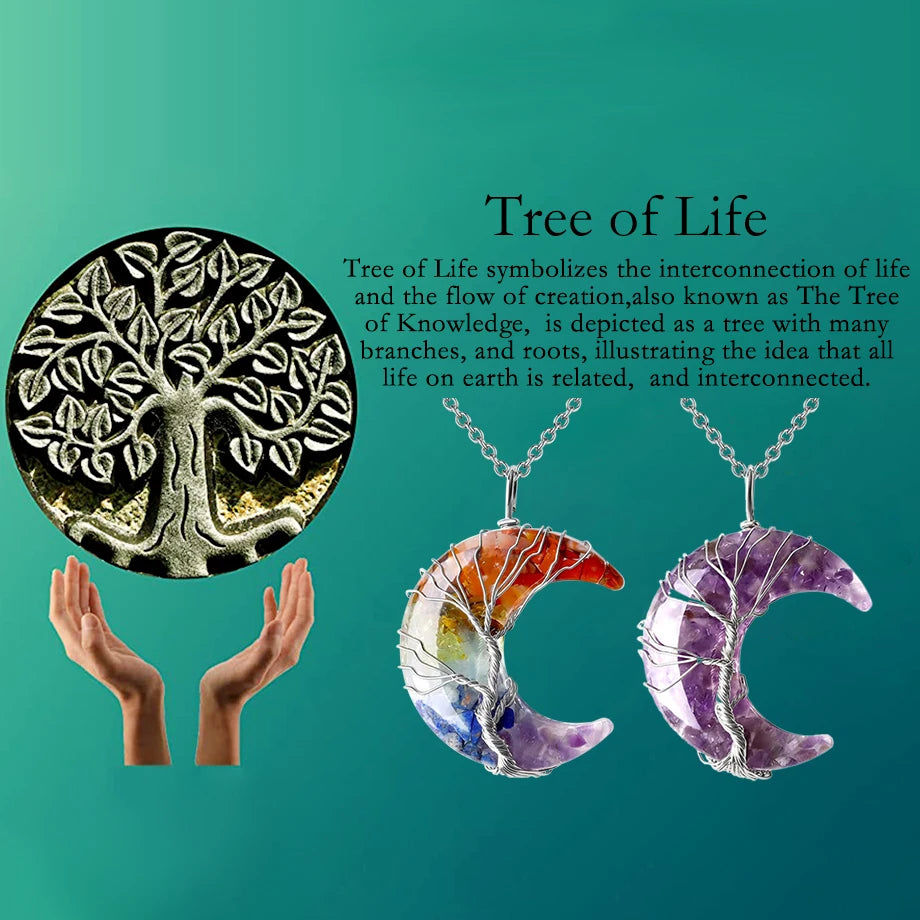 7 Chakras Tree of Life Necklace - Fútbol Essentials