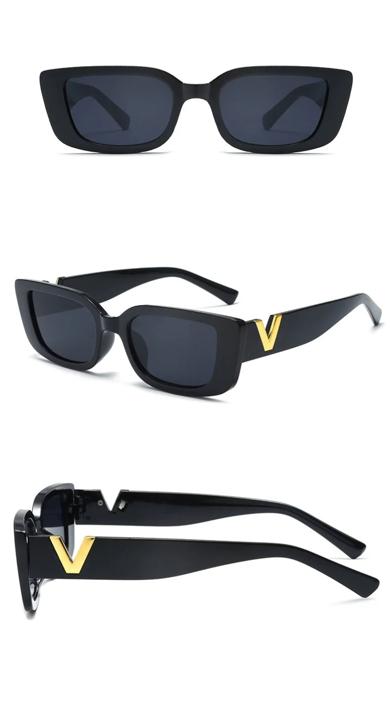 Retro Rectangle Sunglasses For Women - Fútbol Essentials